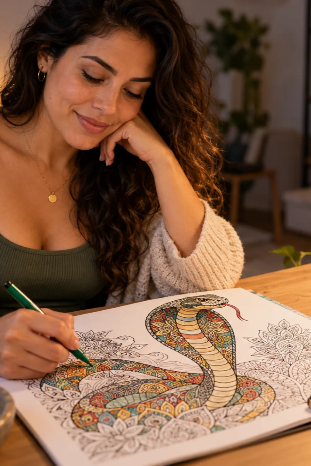 desenhos de cobra-real para colorir — exemplo criado na Desenhos pra Colorir