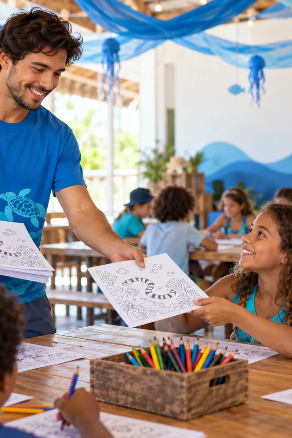 desenhos de cobras marinhas para colorir — exemplo criado na Desenhos pra Colorir