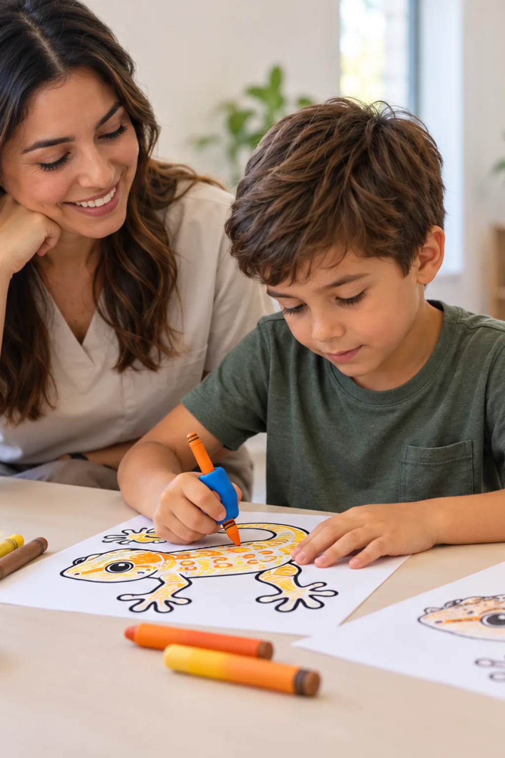 desenhos de gecko-de-crista para colorir — exemplo criado na Desenhos pra Colorir
