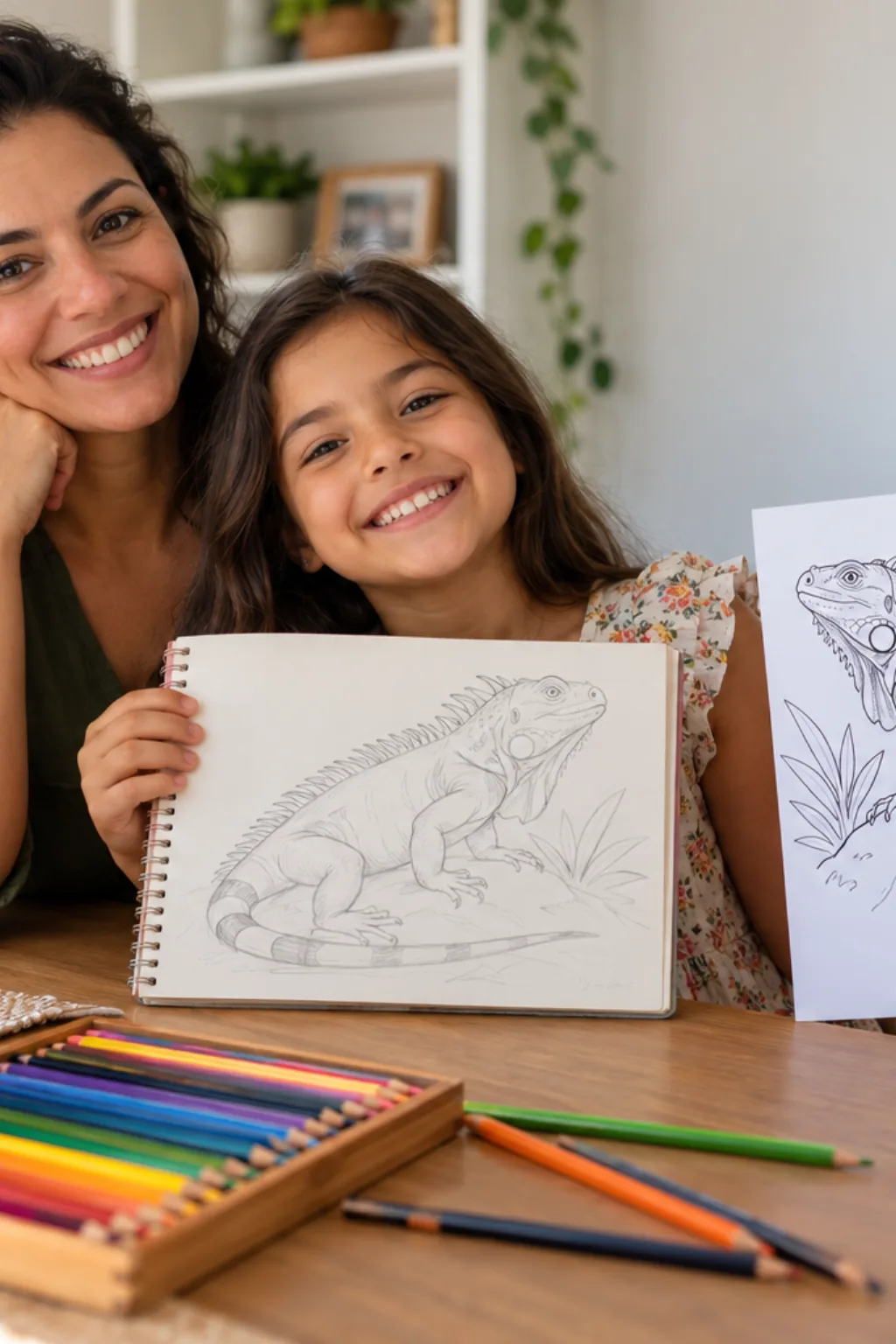desenhos de iguana para colorir — exemplo criado na Desenhos pra Colorir