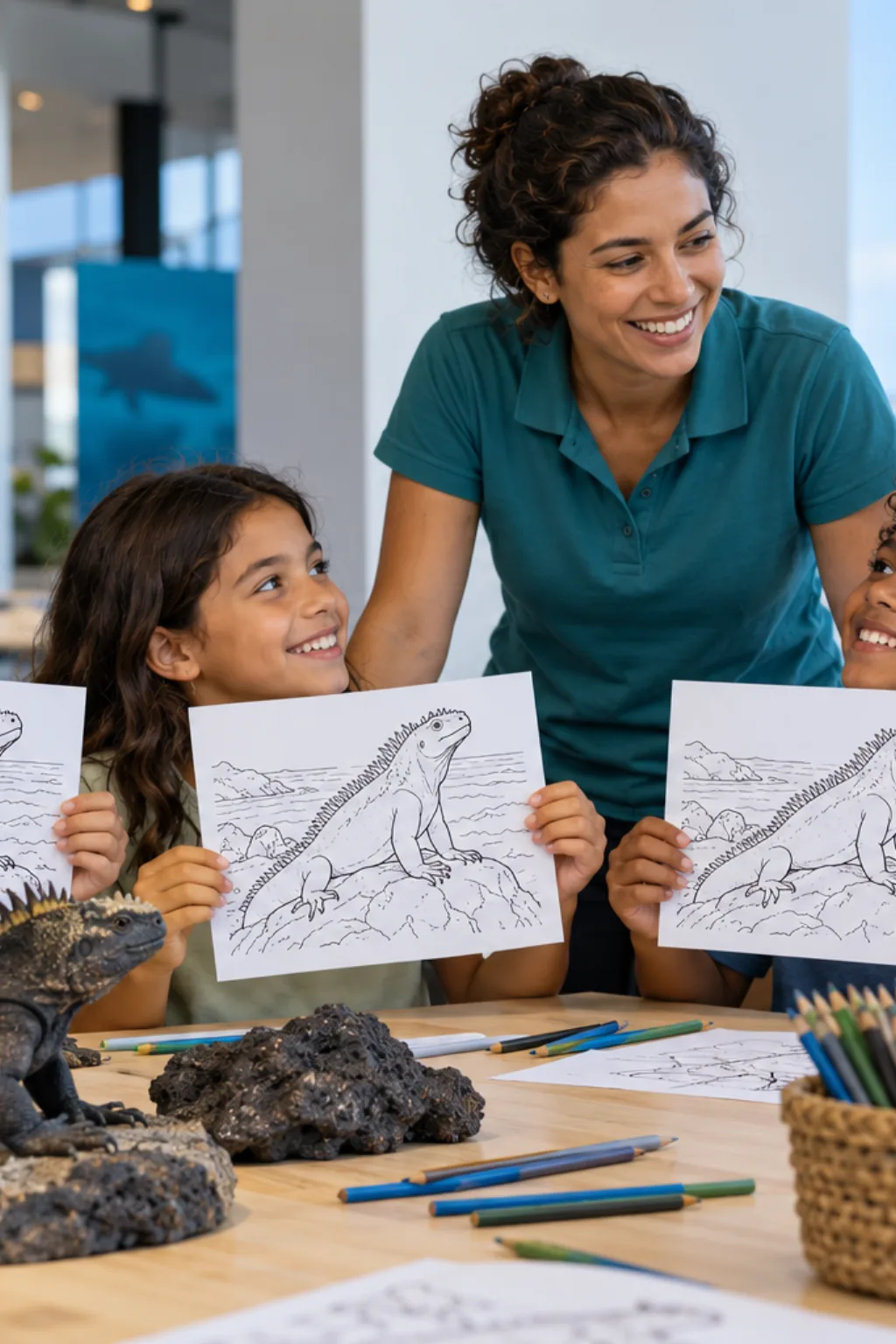 desenhos de iguana-marinha para colorir — exemplo criado na Desenhos pra Colorir