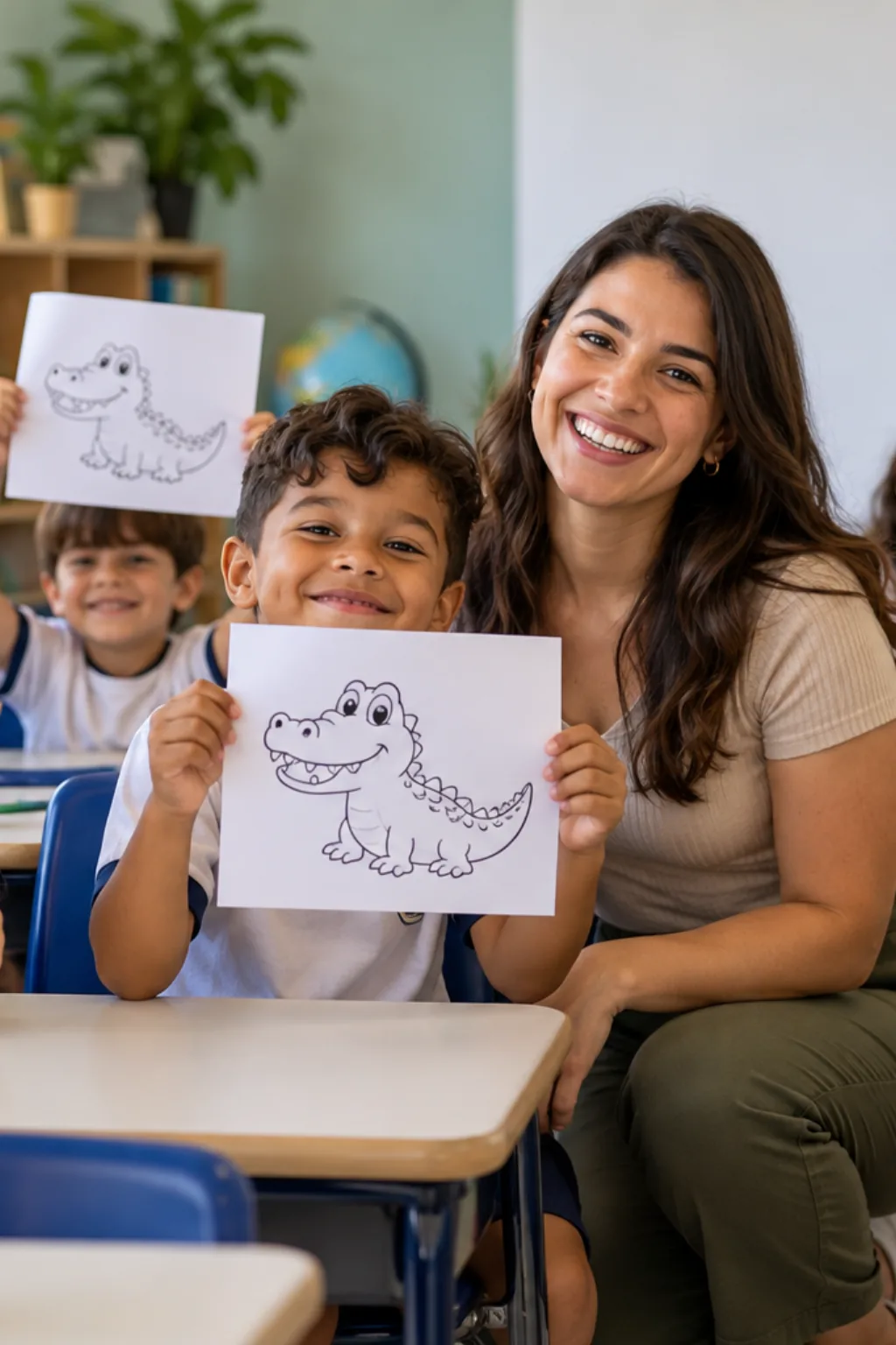 desenho de jacaré para colorir — exemplo criado na Desenhos pra Colorir
