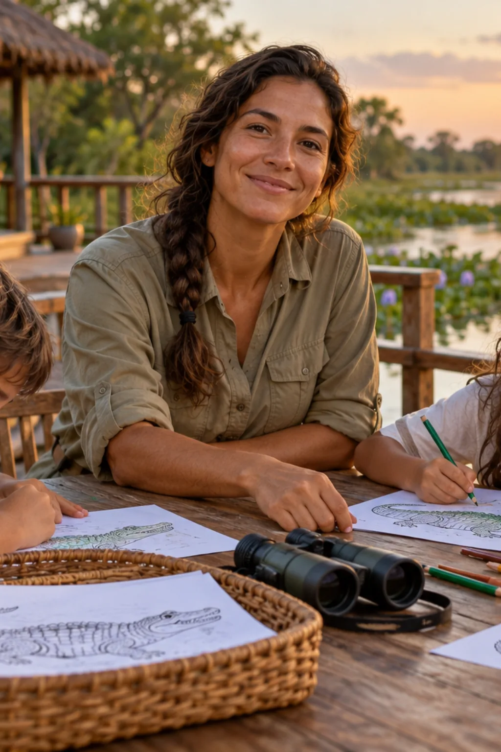 desenhos de jacaré-do-pantanal para colorir — exemplo criado na Desenhos pra Colorir