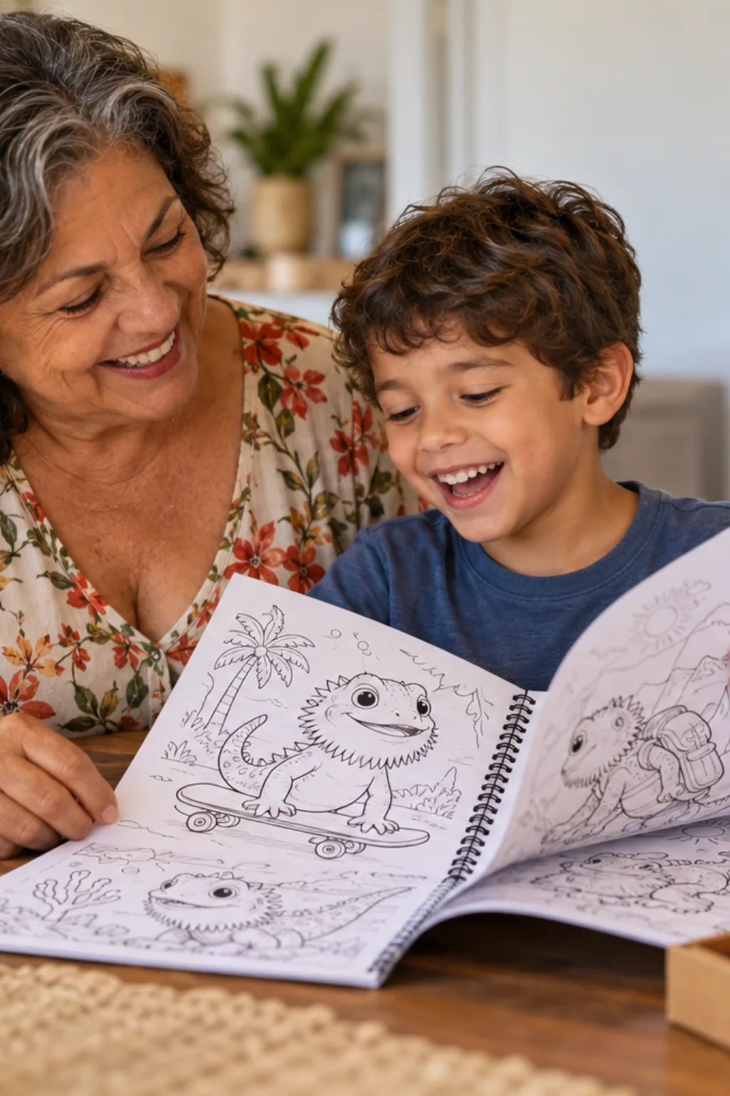 desenhos do lagarto dragão-barbudo para colorir — exemplo criado na Desenhos pra Colorir