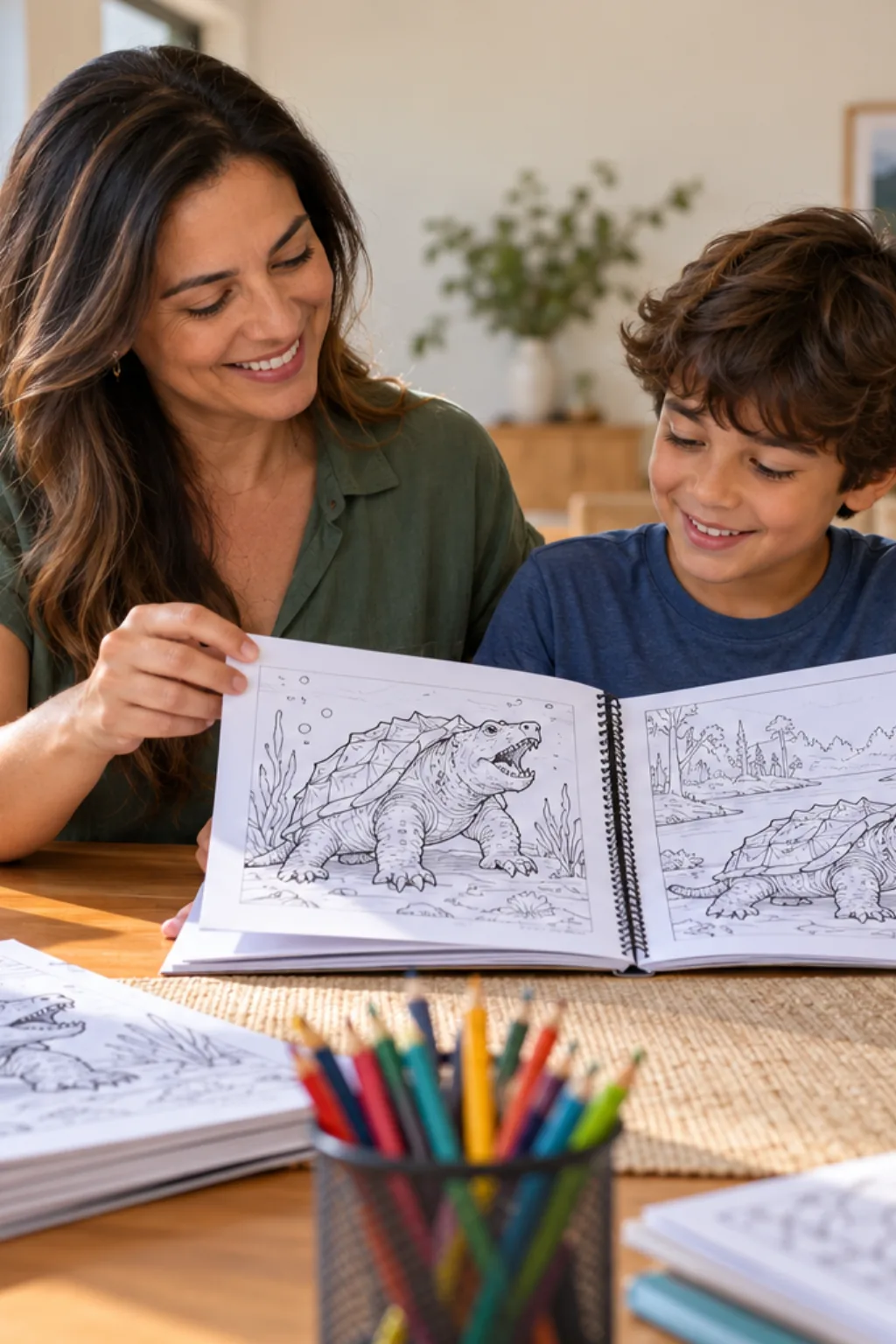desenhos de tartaruga-aligátor para colorir — exemplo criado na Desenhos pra Colorir