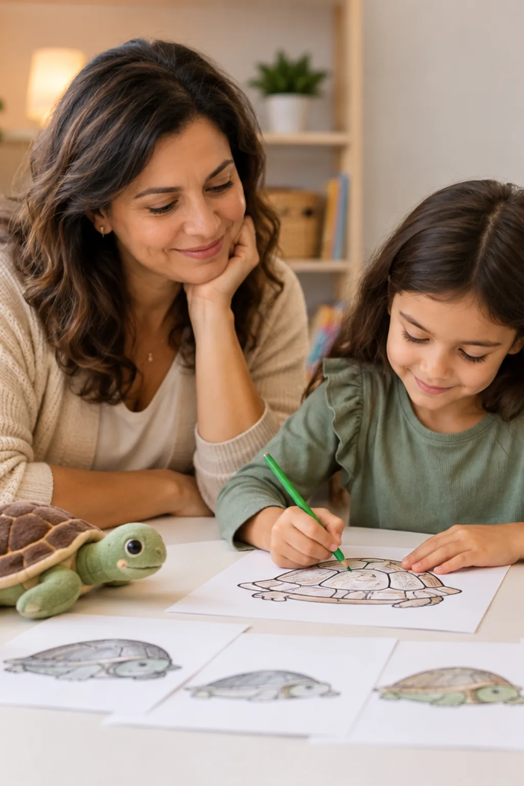 desenhos de tartaruga-caixa para colorir — exemplo criado na Desenhos pra Colorir