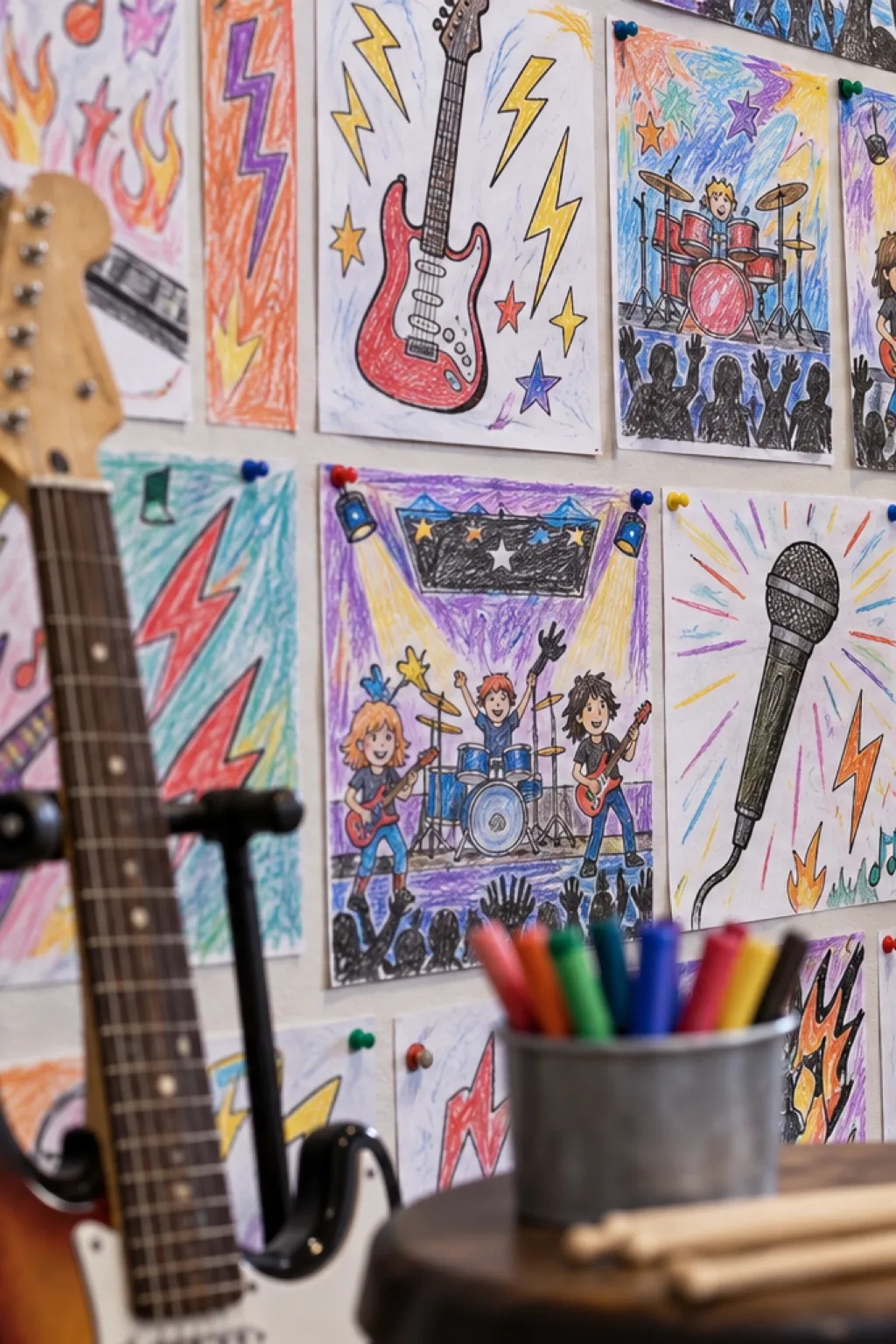 Desenhos de Rock para Colorir - Depois