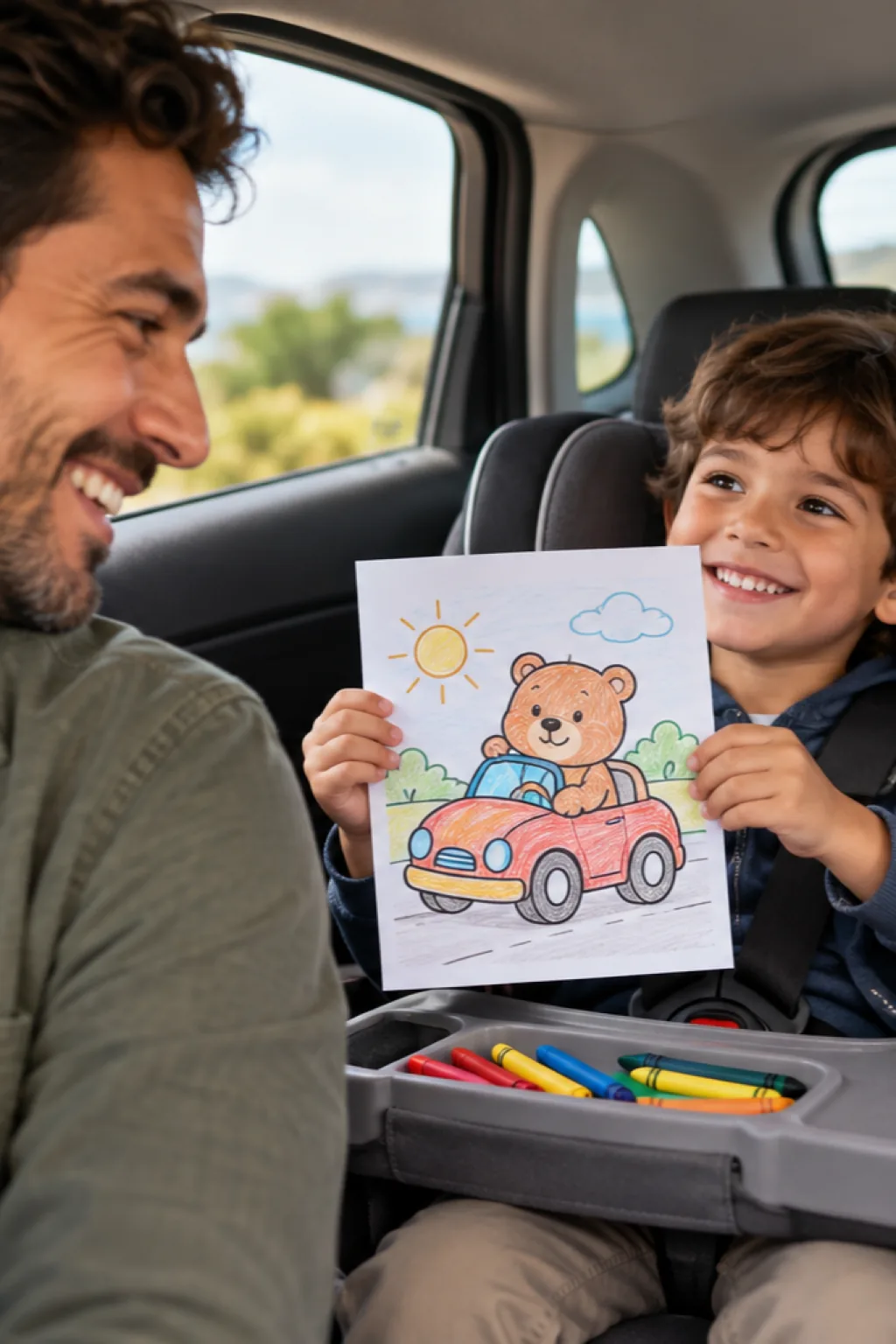 desenhos da Bobbie Goods andando de carro para colorir — exemplo criado na Desenhos pra Colorir