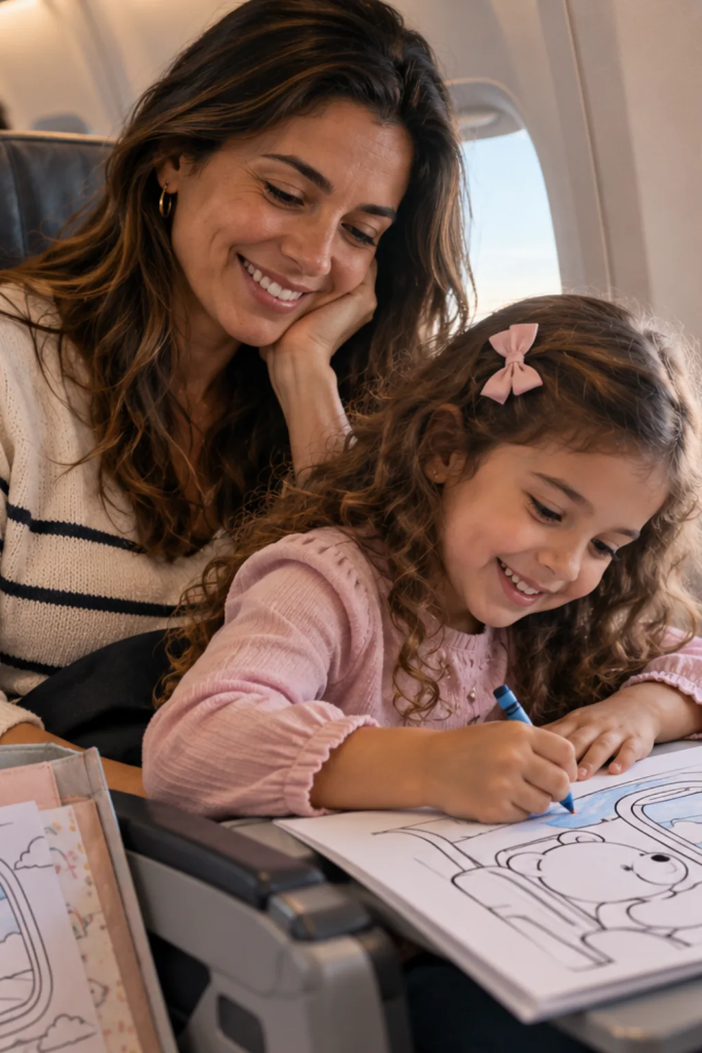 desenhos da Bobbie Goods no avião para colorir — exemplo criado na Desenhos pra Colorir