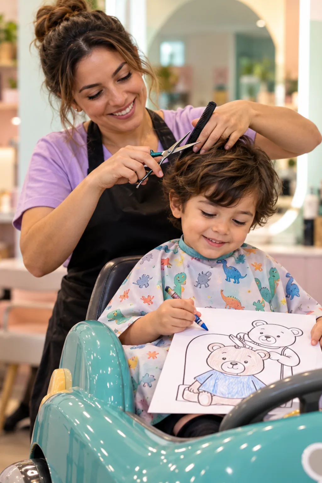 desenhos da Bobbie Goods no cabeleireiro para colorir — exemplo criado na Desenhos pra Colorir