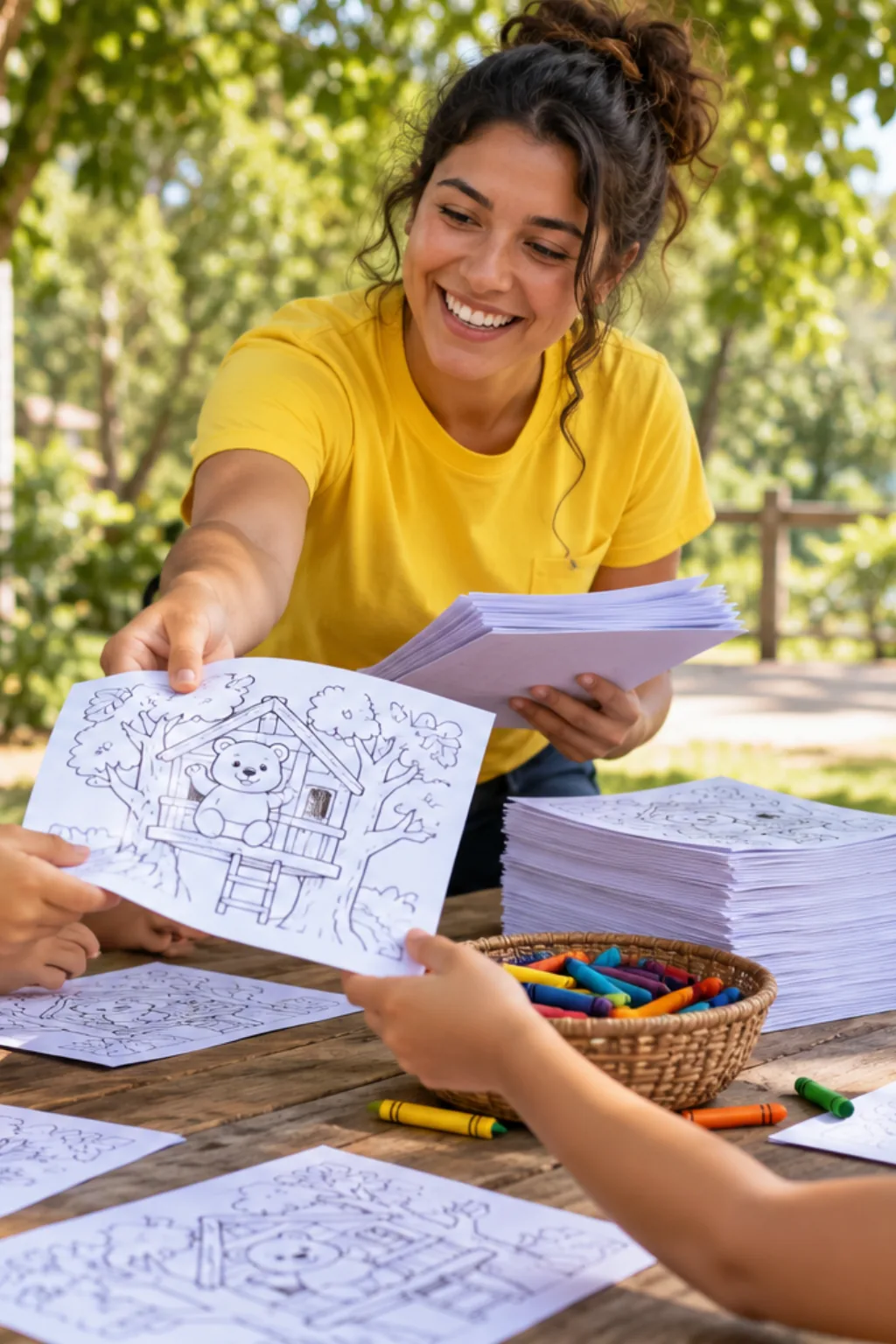 desenhos da Bobbie Goods na casa da árvore para colorir — exemplo criado na Desenhos pra Colorir