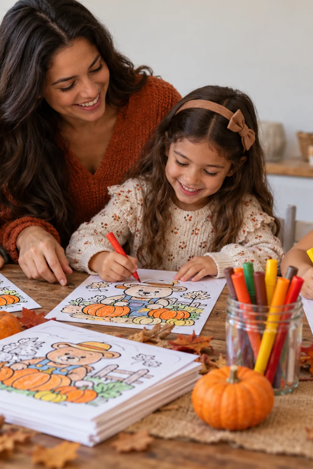 desenhos da Bobbie Goods colhendo abóboras para colorir — exemplo criado na Desenhos pra Colorir