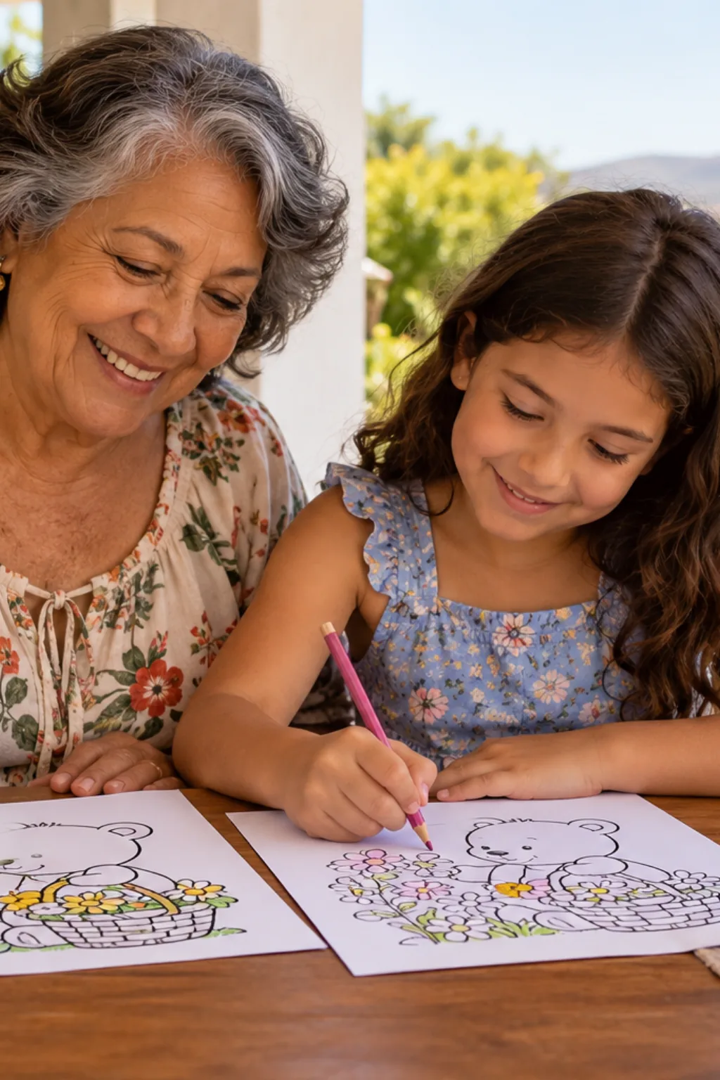 desenhos da Bobbie Goods colhendo flores para colorir — exemplo criado na Desenhos pra Colorir