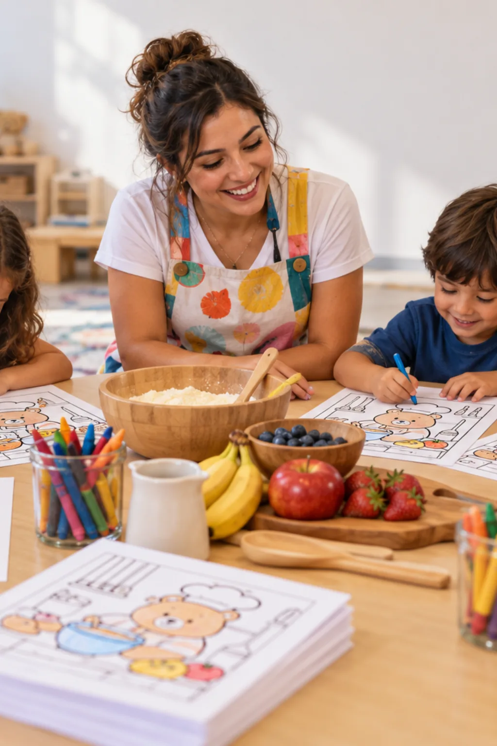 desenhos da Bobbie Goods na cozinha para colorir — exemplo criado na Desenhos pra Colorir