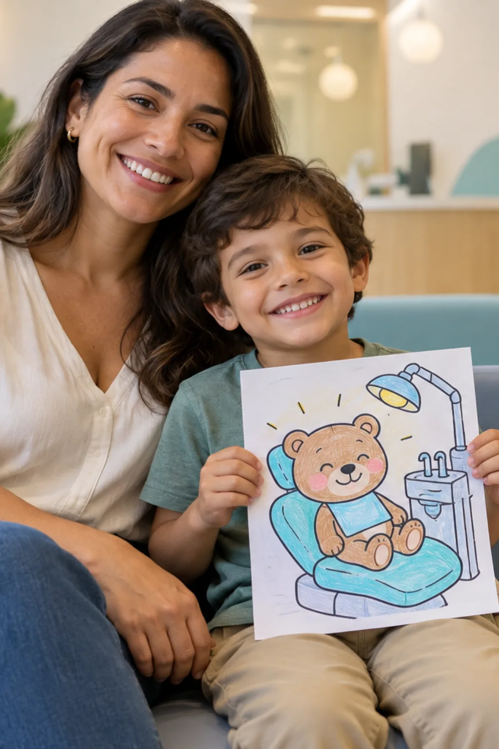 desenhos da Bobbie Goods no dentista para colorir — exemplo criado na Desenhos pra Colorir