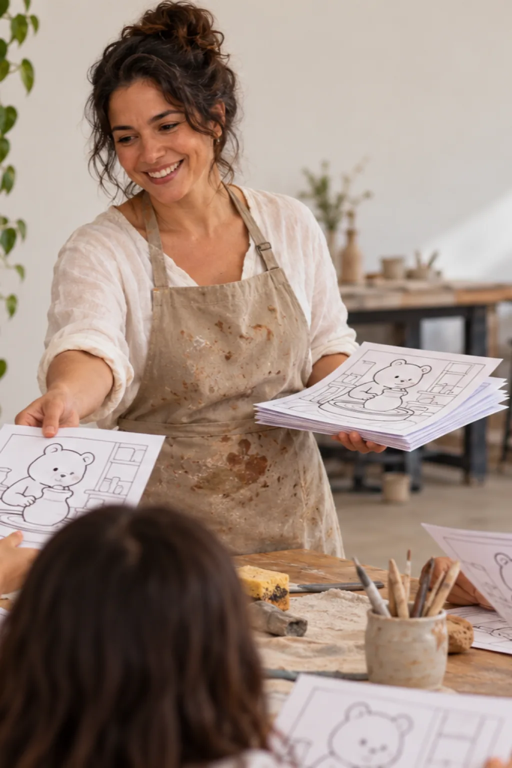 desenhos da Bobbie Goods fazendo cerâmica para colorir — exemplo criado na Desenhos pra Colorir