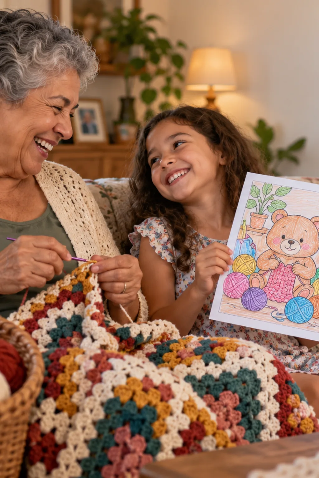 desenhos da Bobbie Goods fazendo crochê para colorir — exemplo criado na Desenhos pra Colorir