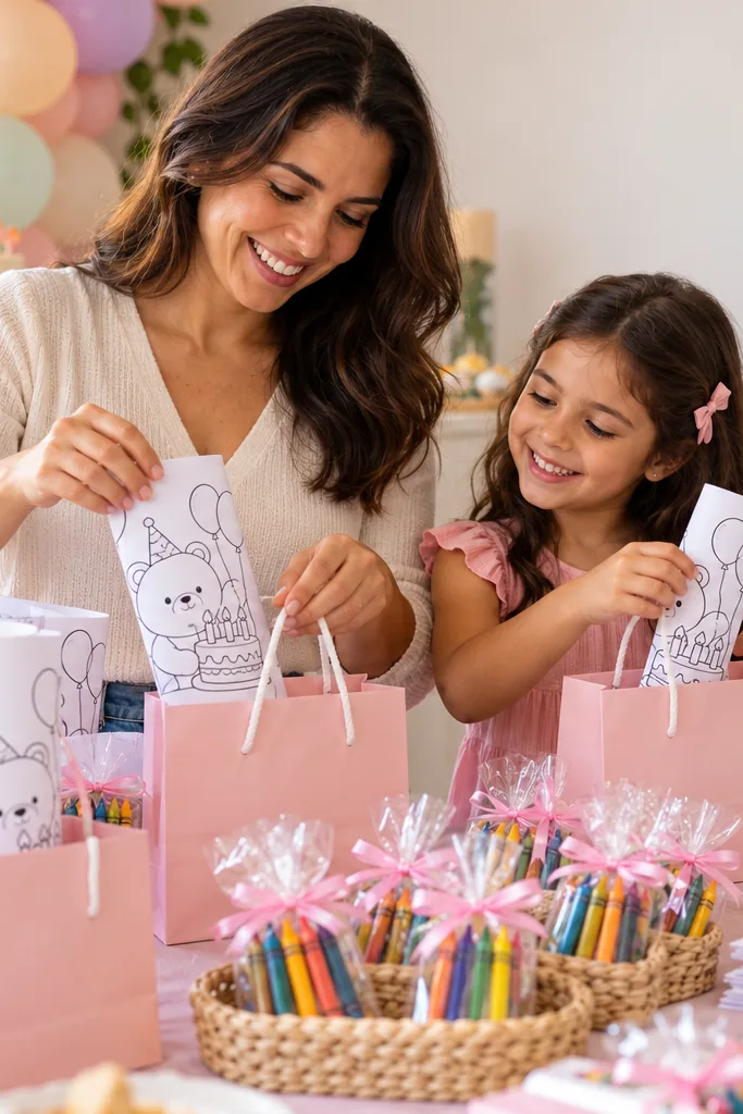 desenhos da Bobbie Goods em uma festa de aniversário para colorir — exemplo criado na Desenhos pra Colorir
