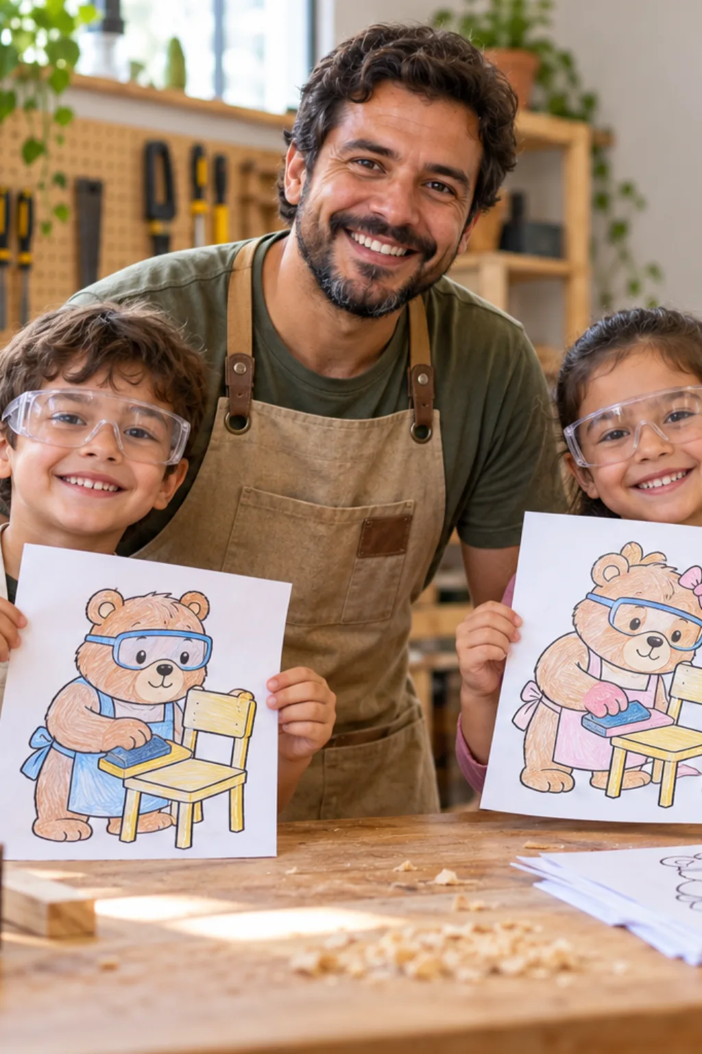 desenhos da Bobbie Goods na marcenaria para colorir — exemplo criado na Desenhos pra Colorir