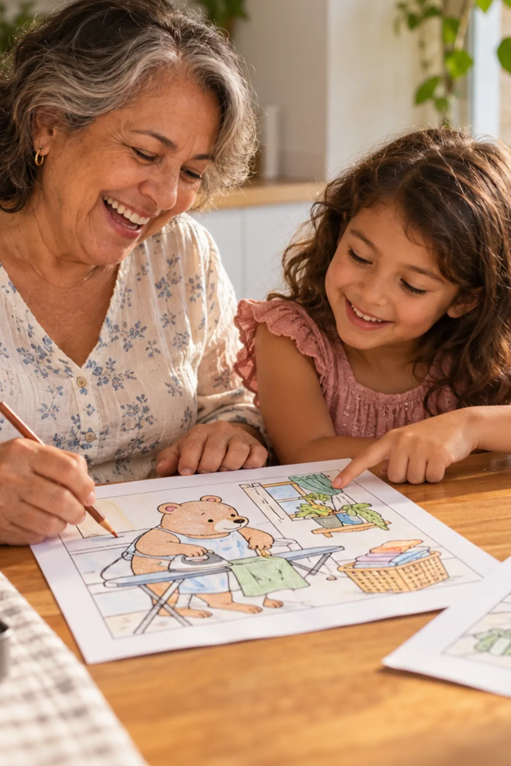 desenhos da Bobbie Goods passando roupa para colorir — exemplo criado na Desenhos pra Colorir