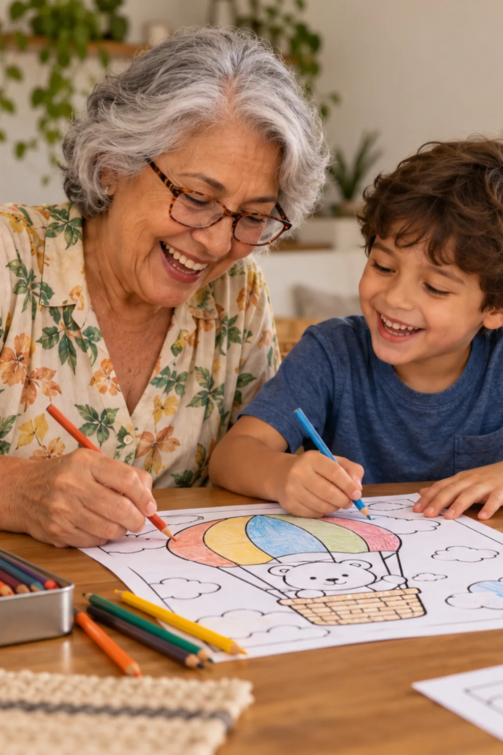 desenhos da Bobbie Goods passeando de balão para colorir — exemplo criado na Desenhos pra Colorir