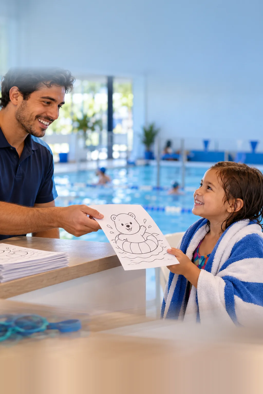 desenhos da Bobbie Goods na piscina para colorir — exemplo criado na Desenhos pra Colorir