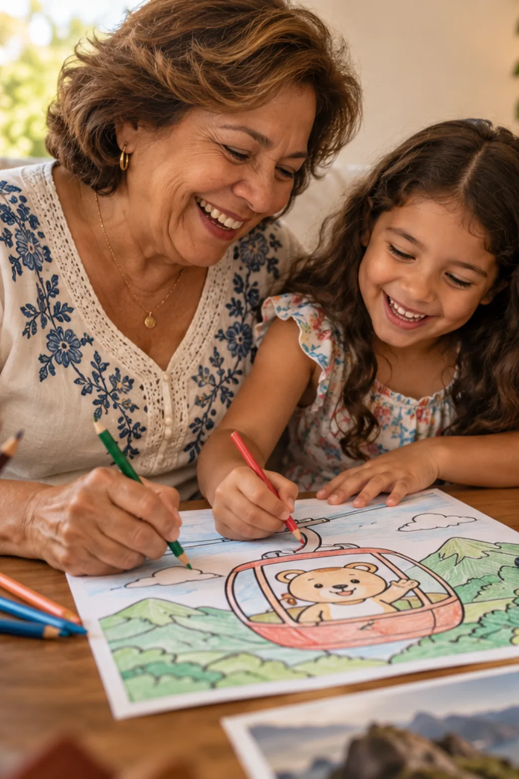 desenhos da Bobbie Goods no teleférico para colorir — exemplo criado na Desenhos pra Colorir