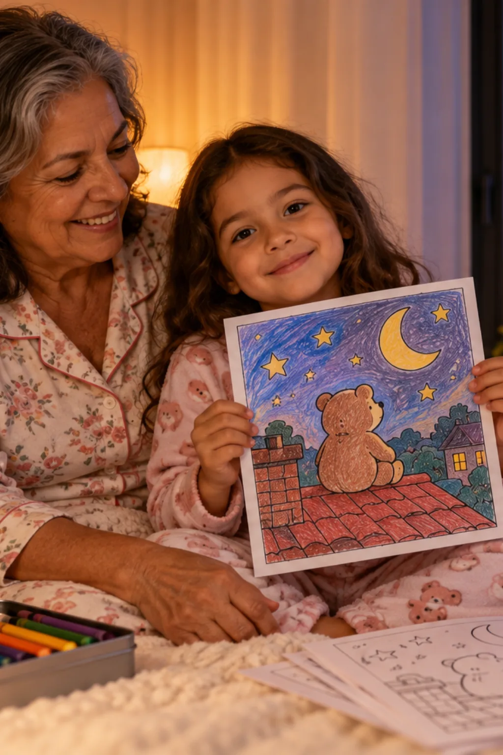 desenhos da Bobbie Goods no telhado para colorir — exemplo criado na Desenhos pra Colorir