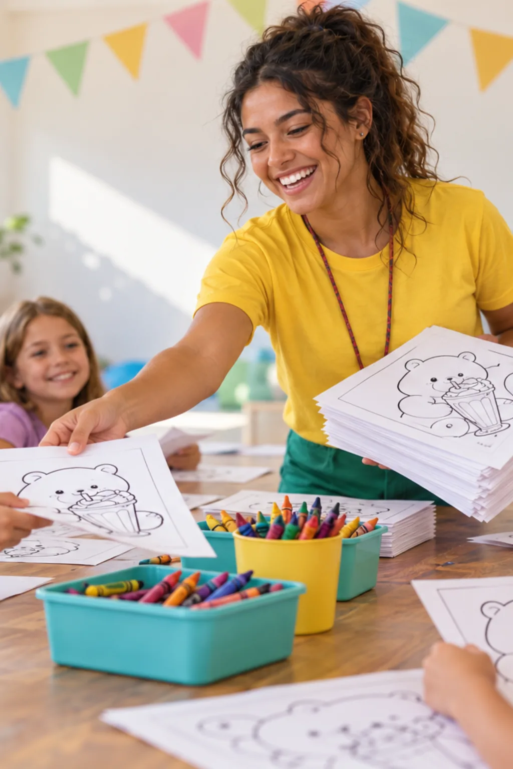 desenhos da Bobbie Goods tomando milkshake para colorir — exemplo criado na Desenhos pra Colorir
