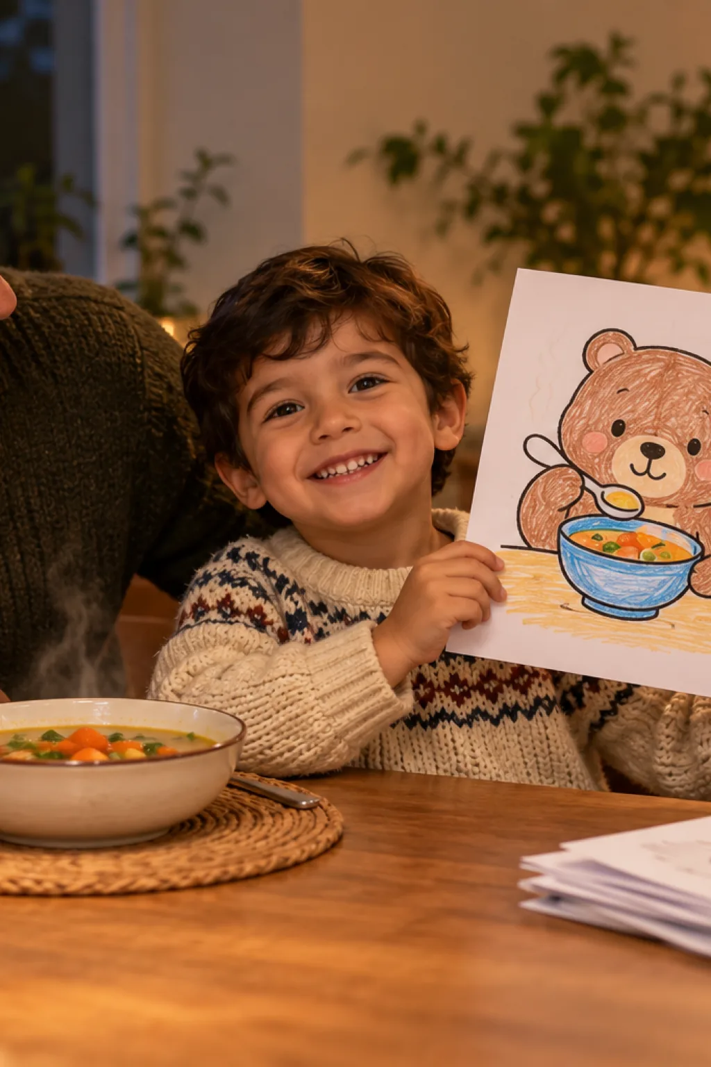 desenhos da Bobbie Goods tomando sopa para colorir — exemplo criado na Desenhos pra Colorir