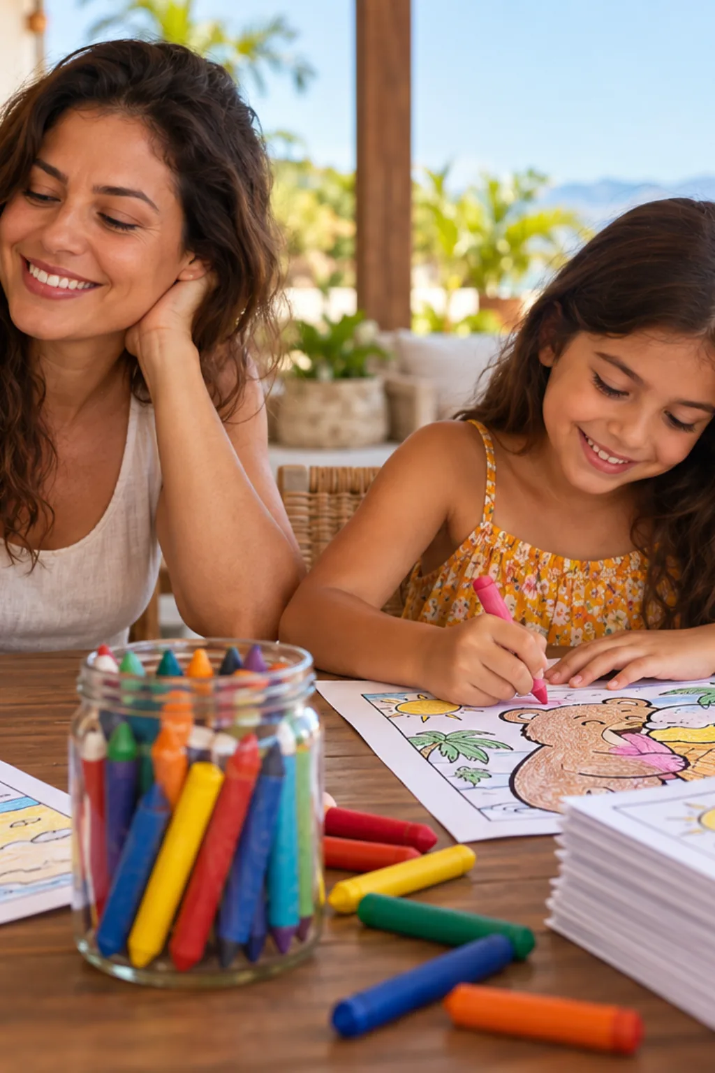 desenhos da Bobbie Goods tomando sorvete para colorir — exemplo criado na Desenhos pra Colorir