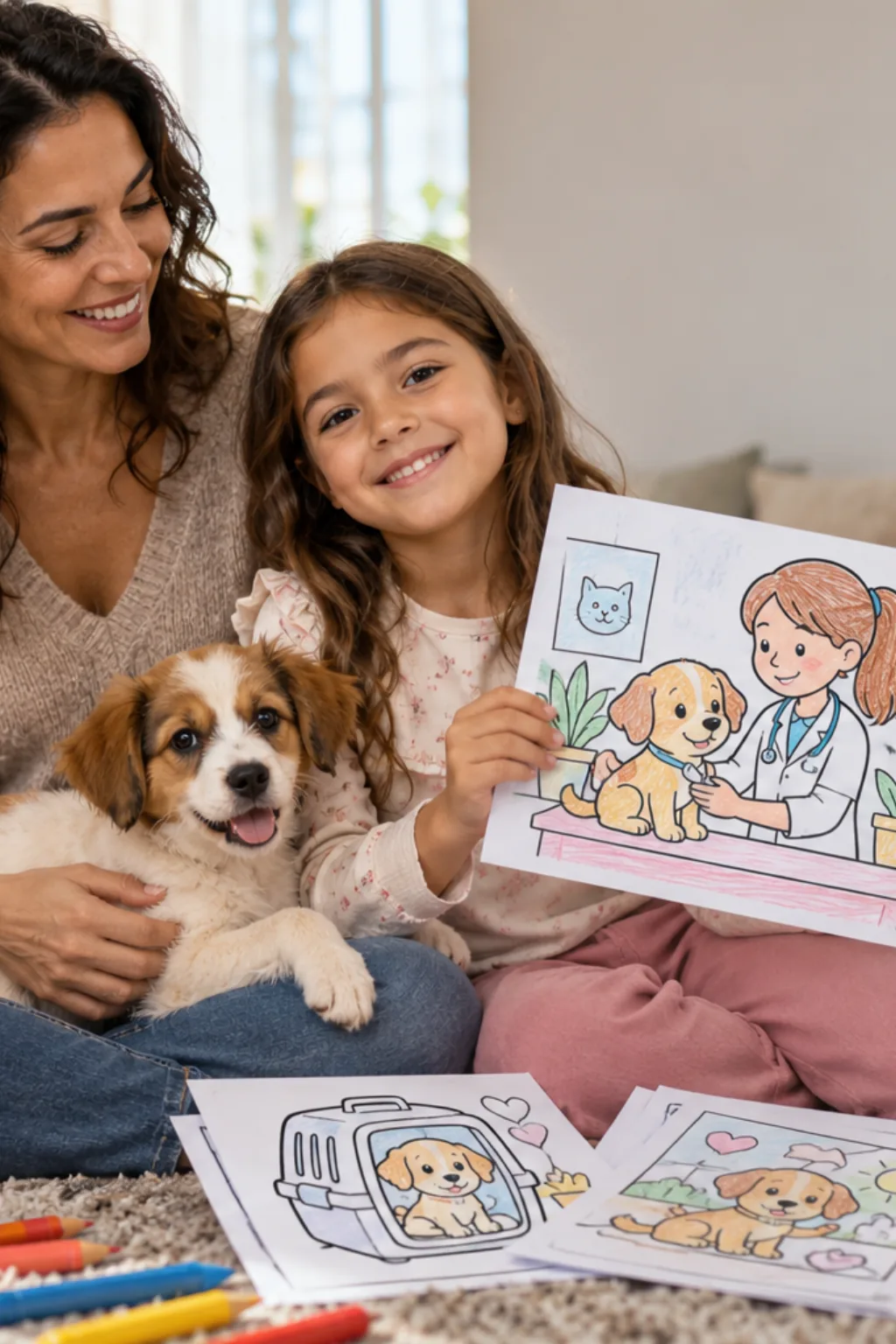 desenhos da Bobbie Goods no veterinário para colorir — exemplo criado na Desenhos pra Colorir