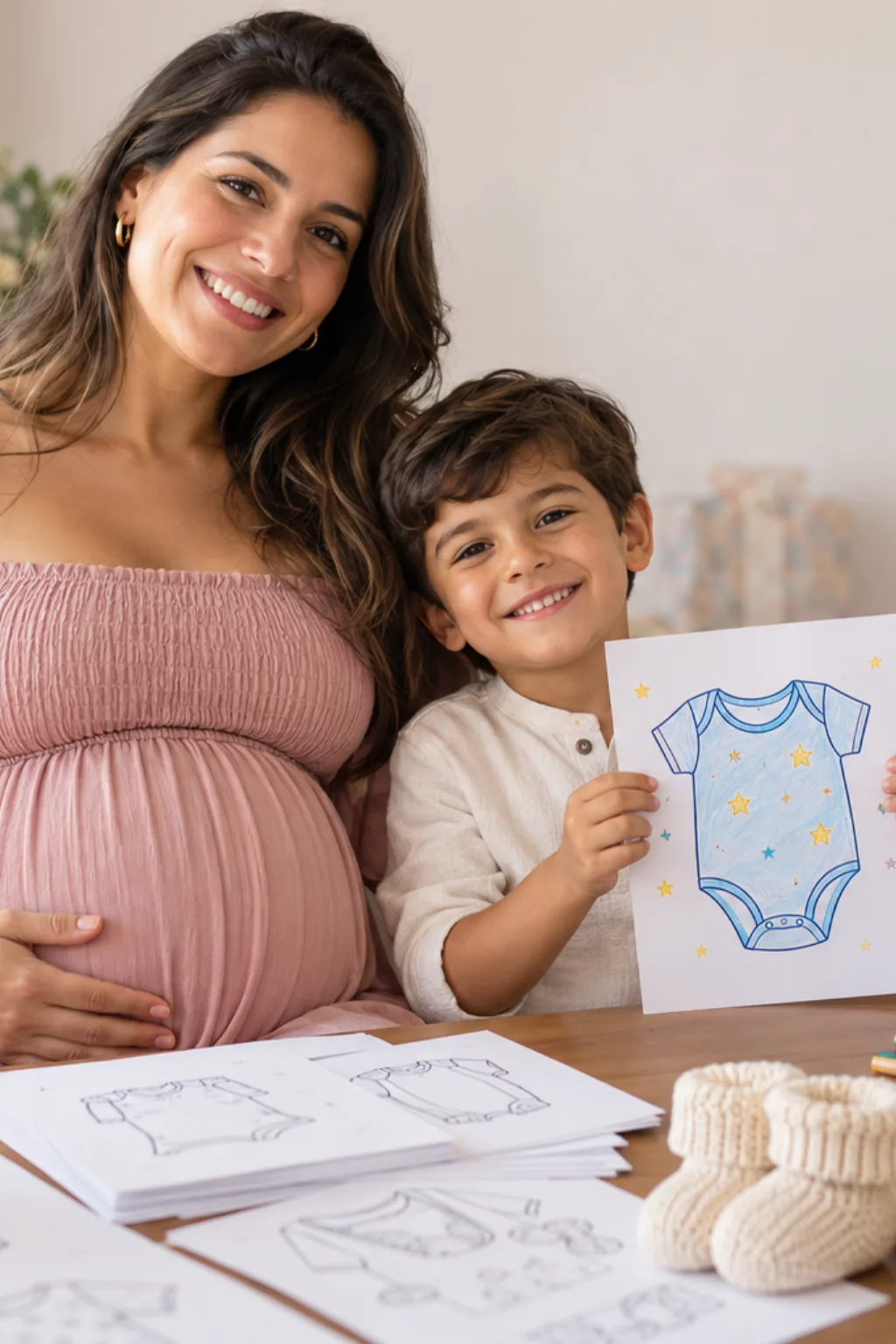 desenhos de roupas de bebê para colorir — exemplo criado na Desenhos pra Colorir