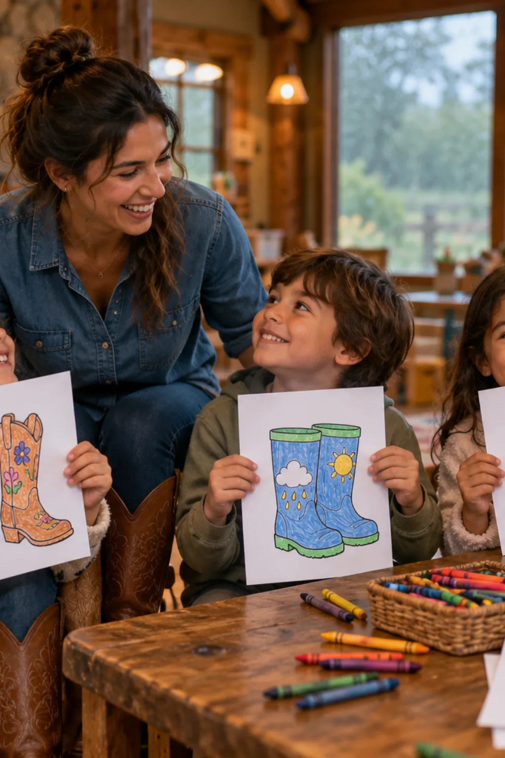 desenhos de botas para colorir — exemplo criado na Desenhos pra Colorir