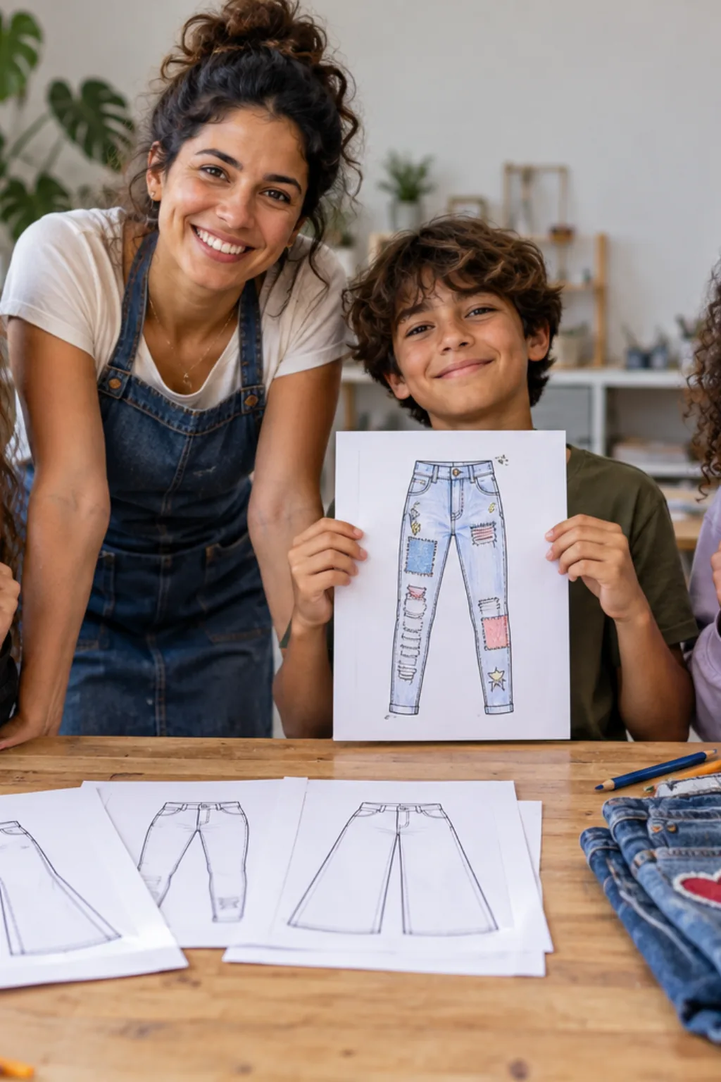 desenho de calça jeans para colorir — exemplo criado na Desenhos pra Colorir