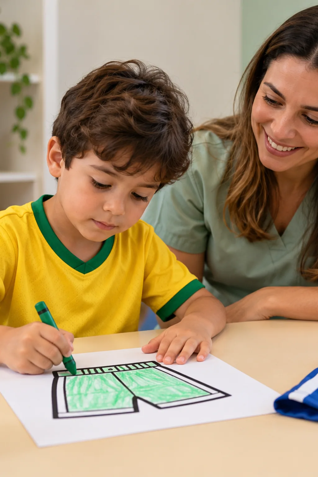 desenhos de calções de futebol para colorir — exemplo criado na Desenhos pra Colorir