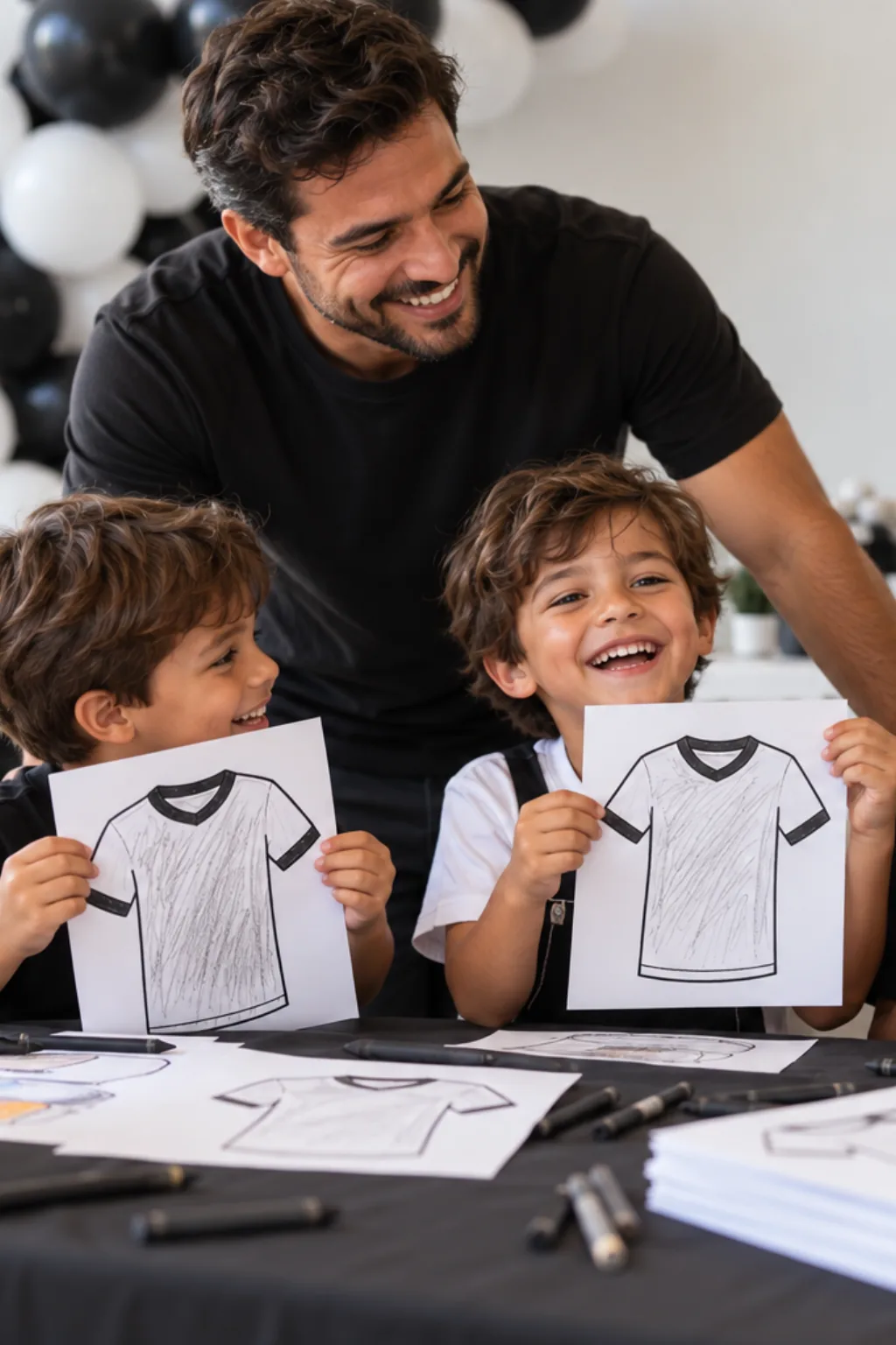 desenho da camisa do Corinthians para colorir — exemplo criado na Desenhos pra Colorir