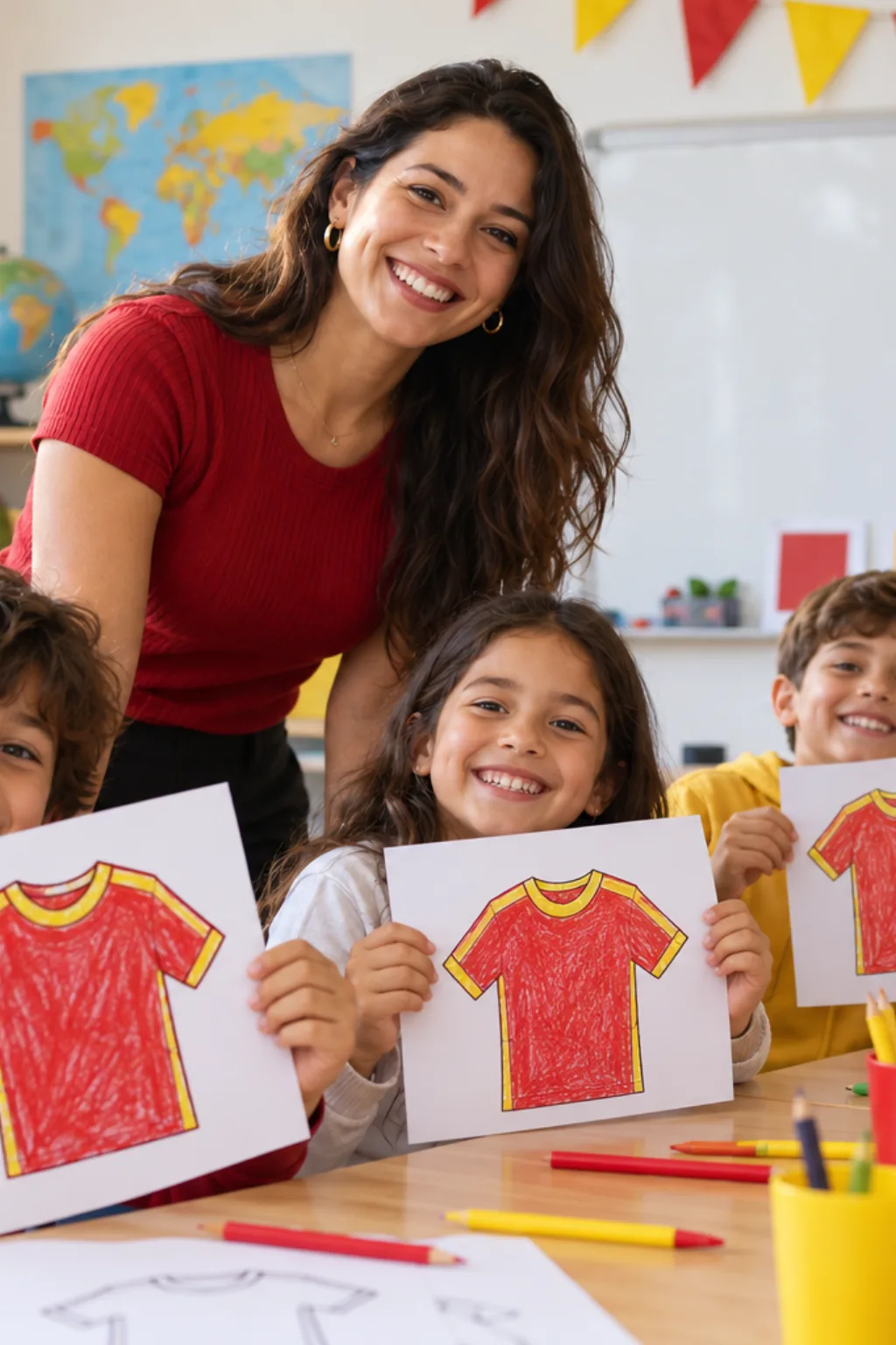 desenho da camisa da Espanha para colorir — exemplo criado na Desenhos pra Colorir