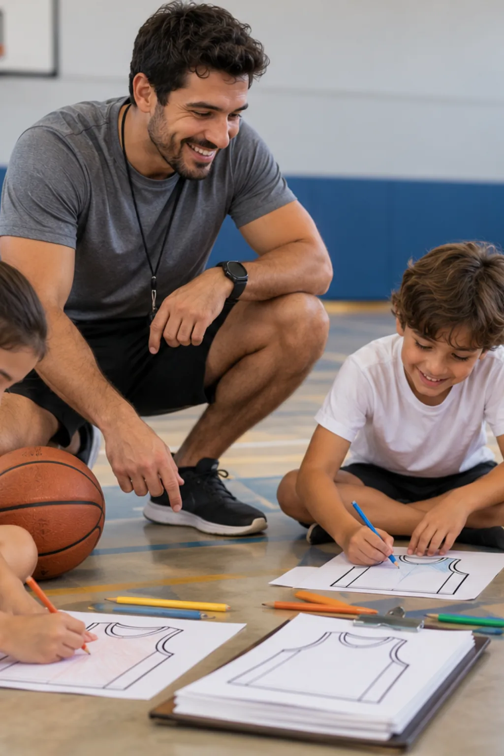 desenhos de camisas de basquete para colorir — exemplo criado na Desenhos pra Colorir