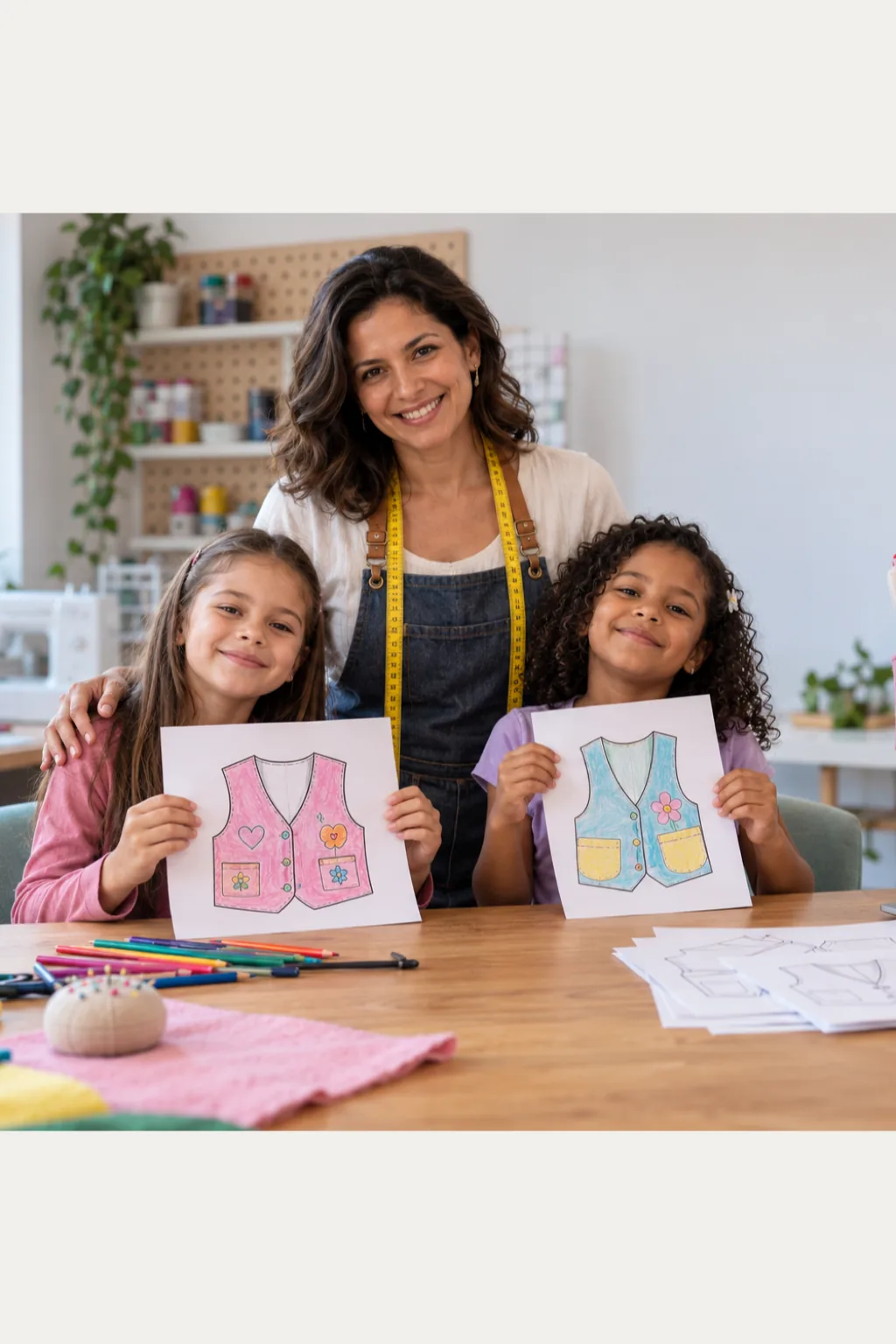 desenhos de coletes para colorir — exemplo criado na Desenhos pra Colorir