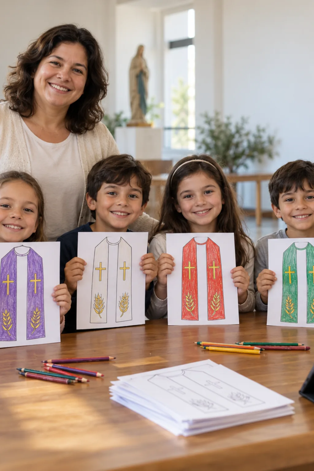 desenhos de estola sacerdotal para colorir — exemplo criado na Desenhos pra Colorir