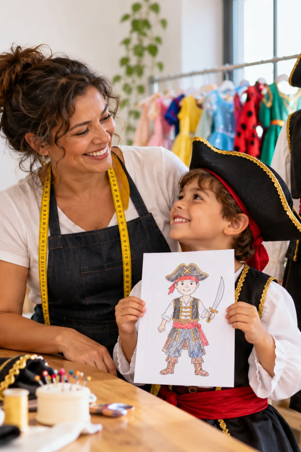 desenhos de fantasias para colorir — exemplo criado na Desenhos pra Colorir