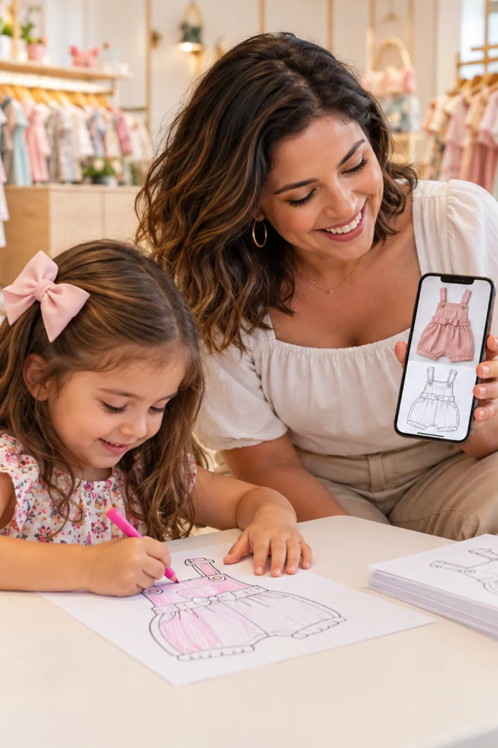 desenhos de roupas infantis para colorir — exemplo criado na Desenhos pra Colorir