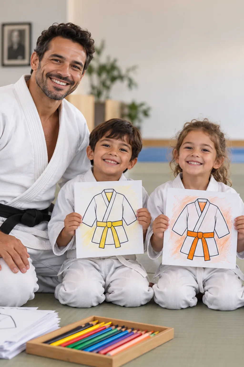 desenho de kimono para colorir — exemplo criado na Desenhos pra Colorir