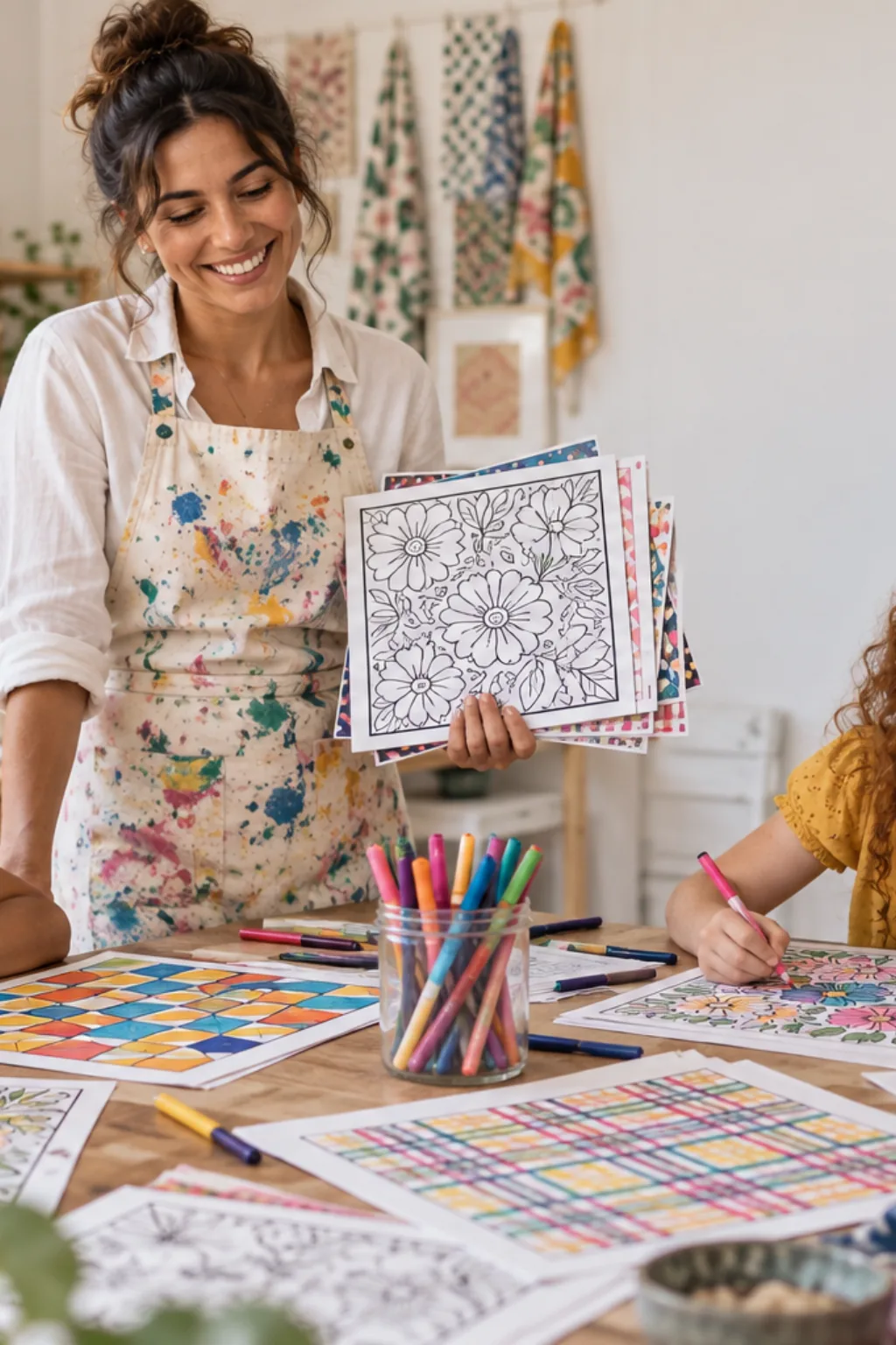 desenhos de lenços para colorir — exemplo criado na Desenhos pra Colorir