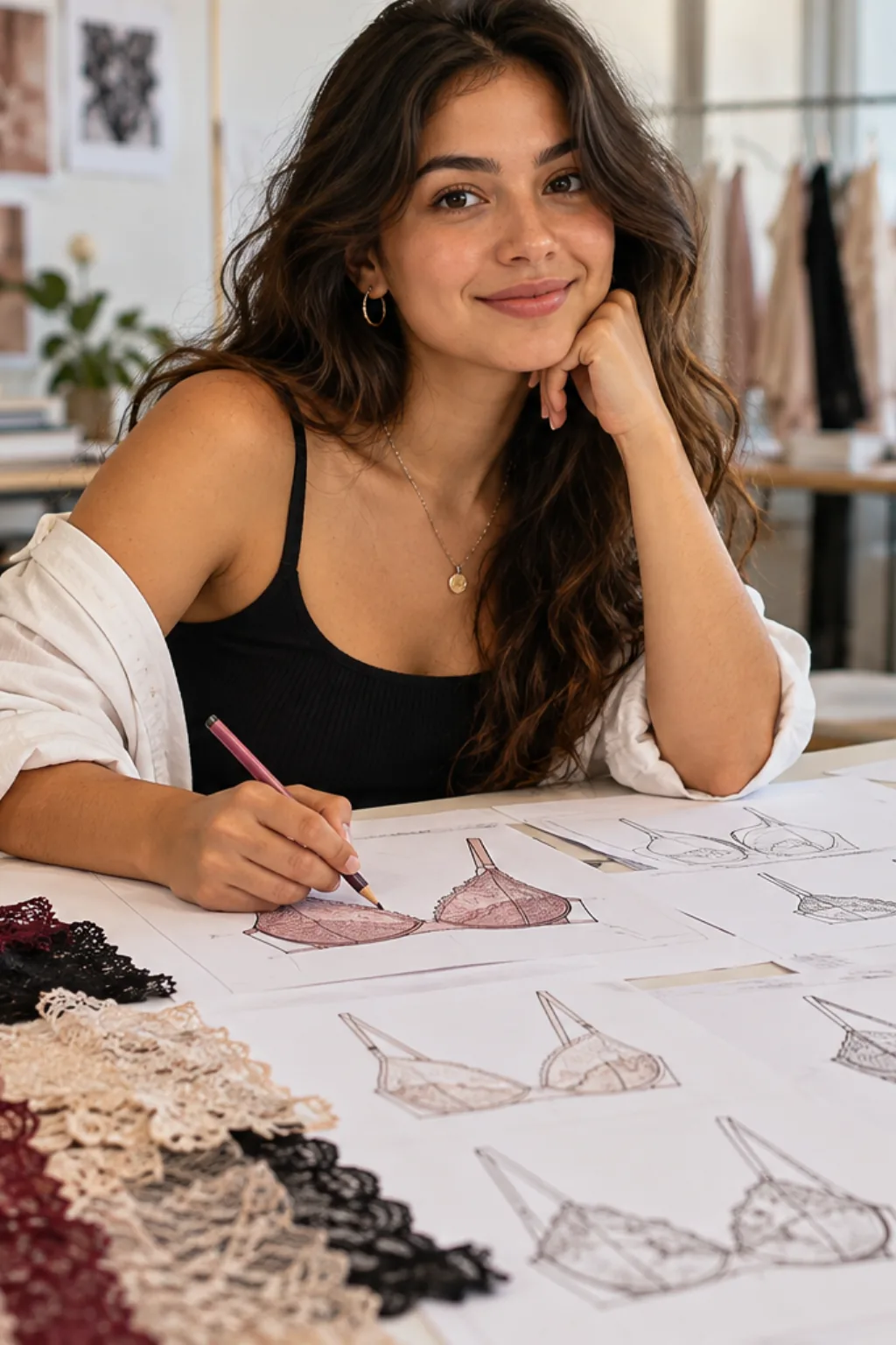 desenhos de lingerie para colorir — exemplo criado na Desenhos pra Colorir
