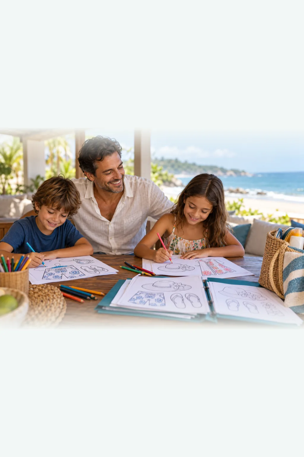 desenhos de roupas de praia para colorir — exemplo criado na Desenhos pra Colorir