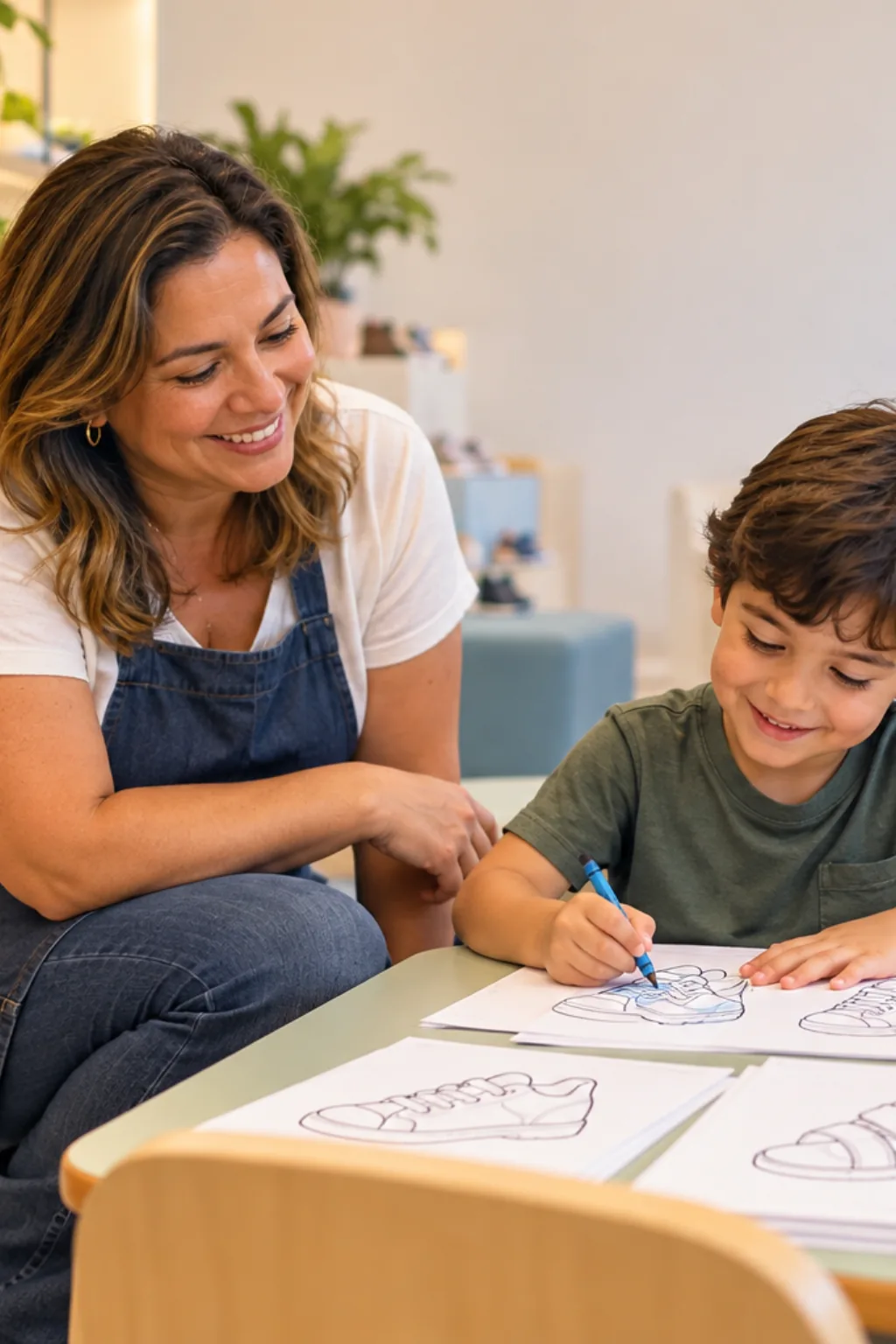 desenho de sapato infantil para colorir — exemplo criado na Desenhos pra Colorir