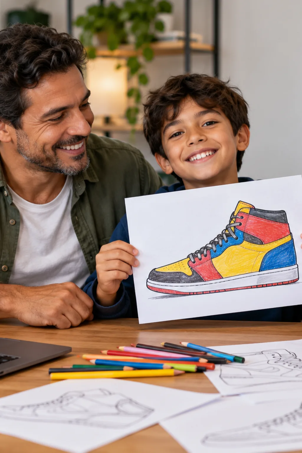 desenhos de sapatos para colorir — exemplo criado na Desenhos pra Colorir