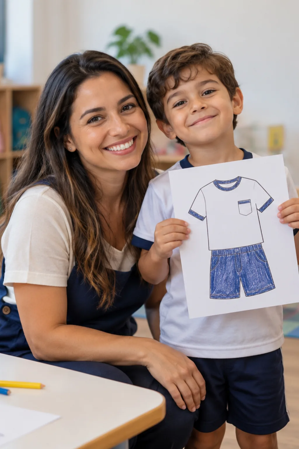 desenhos de uniforme escolar para colorir — exemplo criado na Desenhos pra Colorir